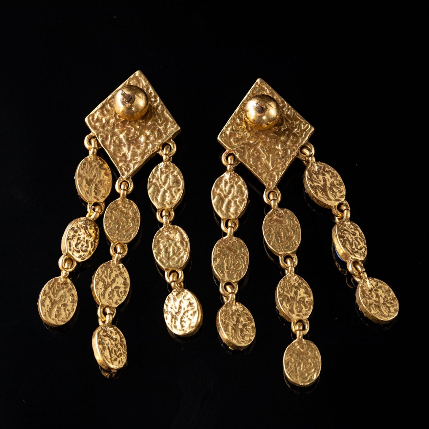 The Emerald Pavé Tassel Earrings