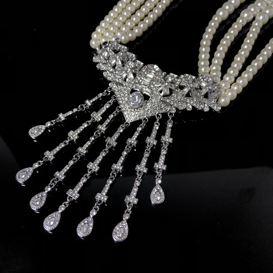 Pearl & Crystal Statement Necklace