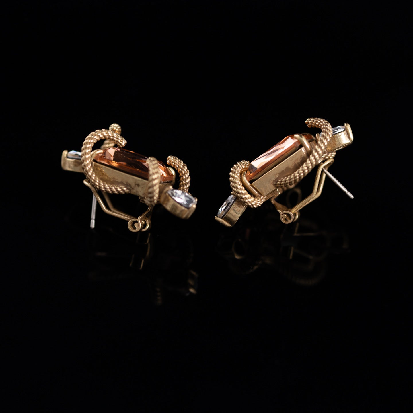 The Asymmetric Rectangle Glass Earrings