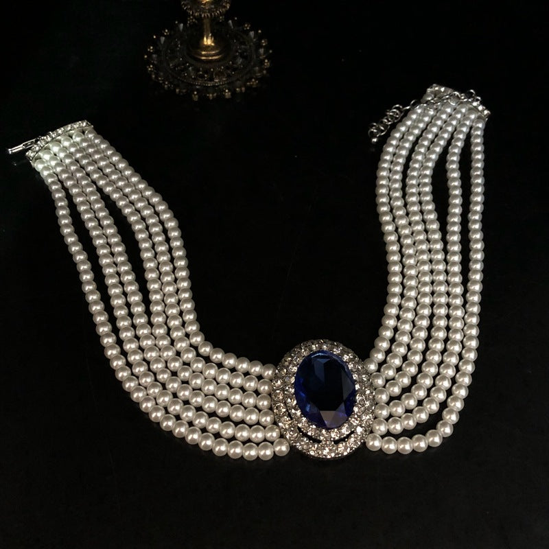 The Royal Pearl & Sapphire Collar Necklace