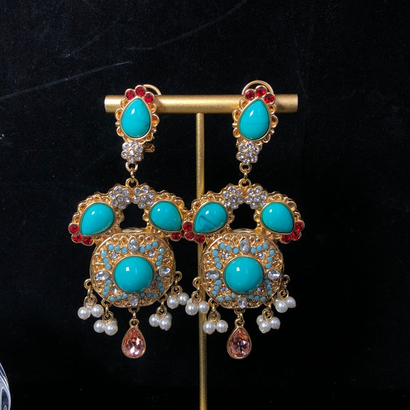 Regal Turquoise & Pearl Maharani Set