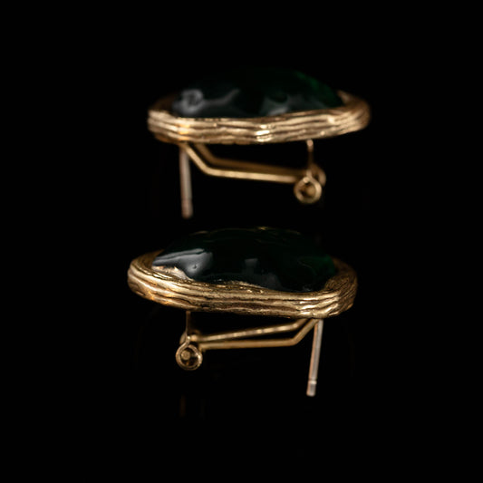 The Green Geometric Fold Earrings