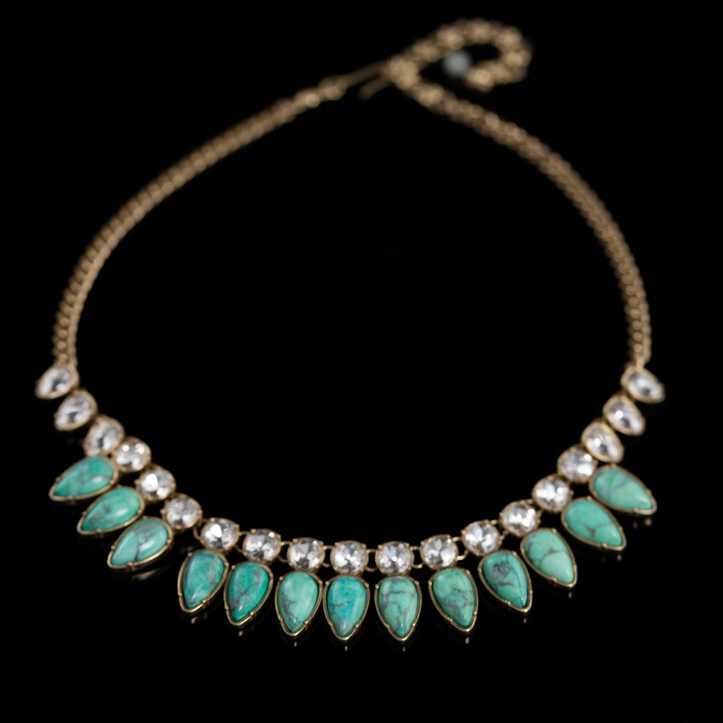 Emerald Teardrop Statement Necklace