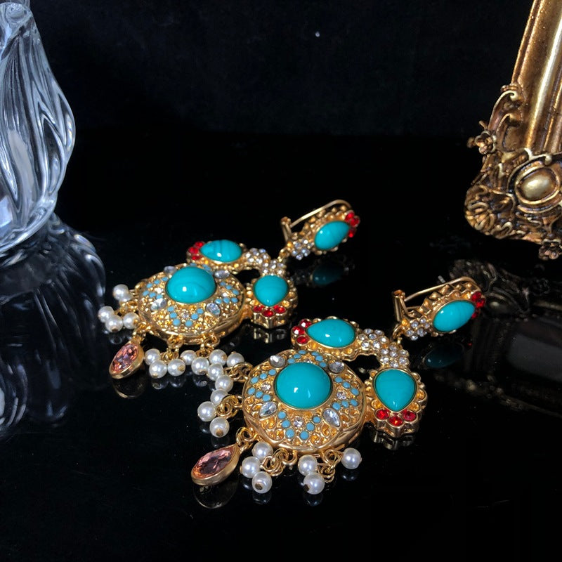 Regal Turquoise & Pearl Maharani Set
