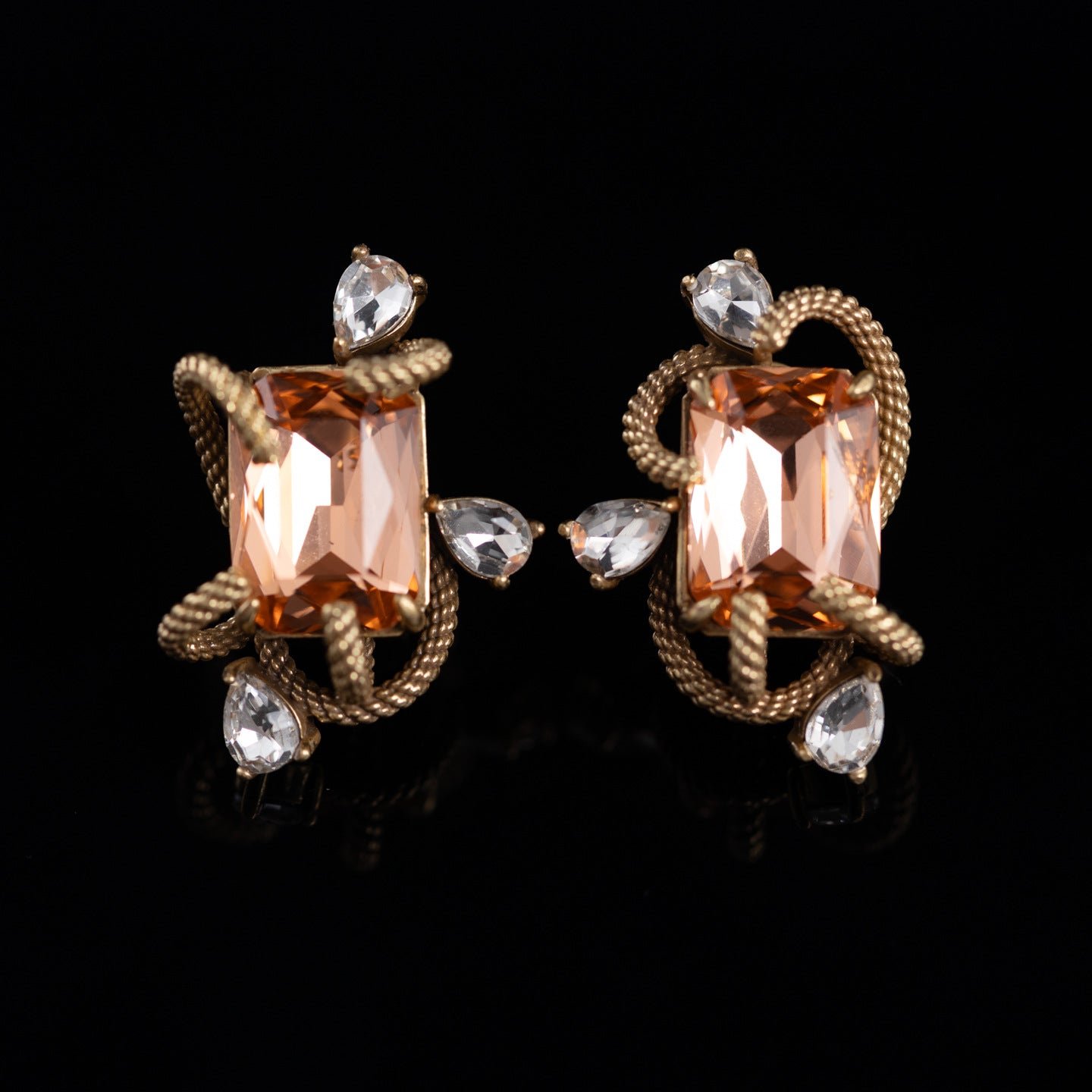 The Asymmetric Rectangle Glass Earrings