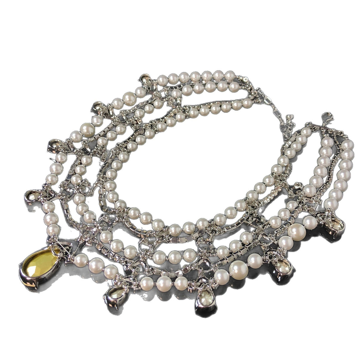 Pearl Radiance Crystal Statement Necklac