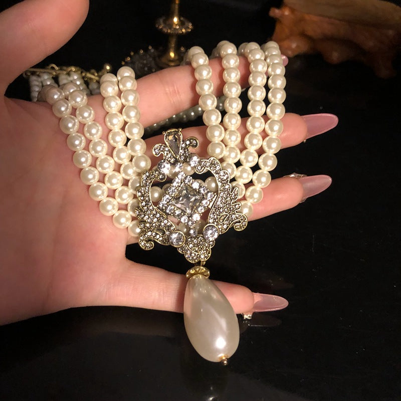 Vintage Royal Pearl & Crystal Jewelry Set