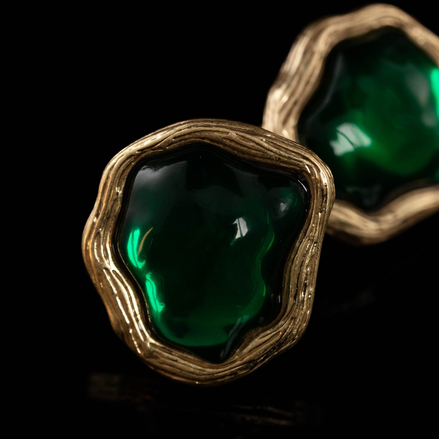 The Green Geometric Fold Earrings