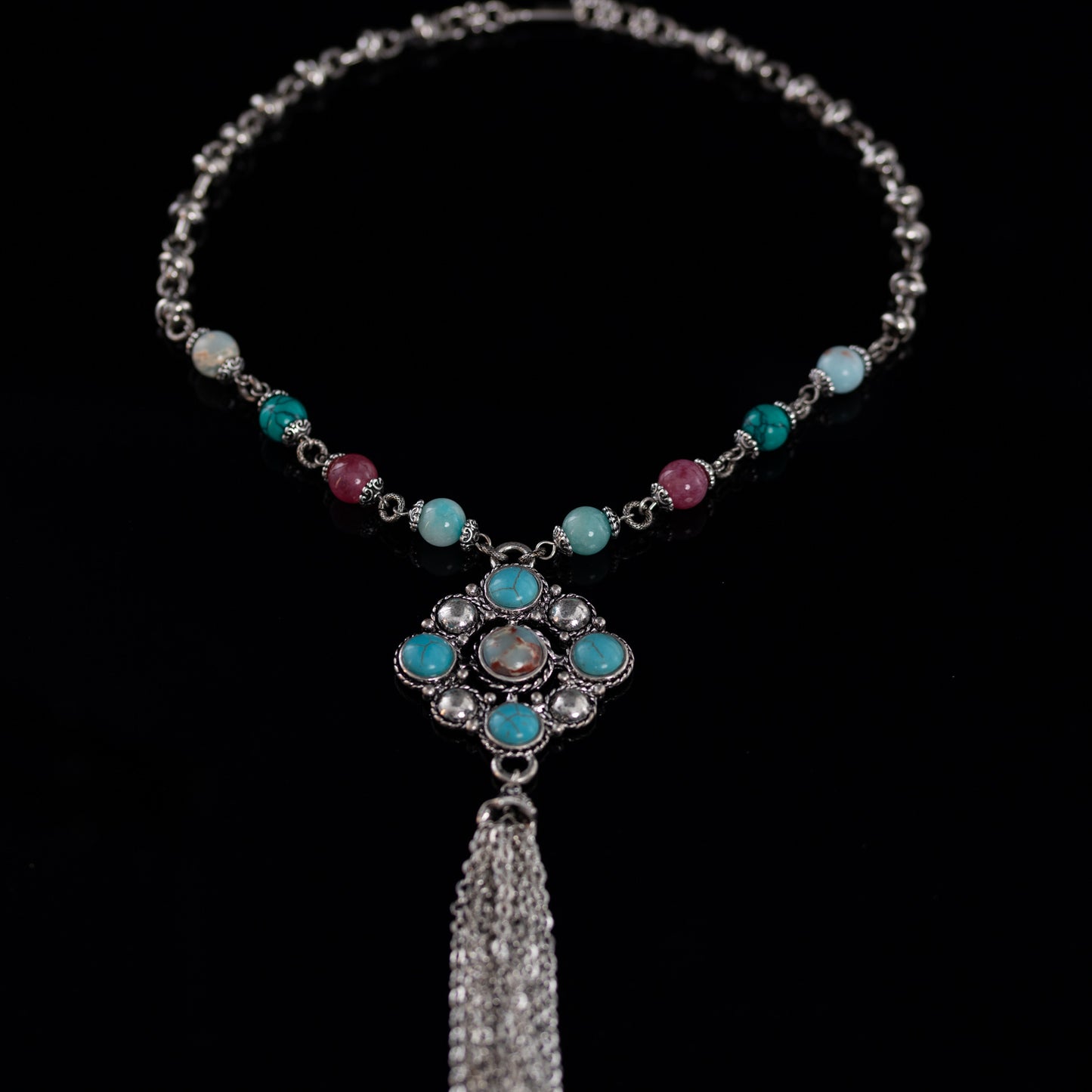 Bohemian Tassel Charm Necklace