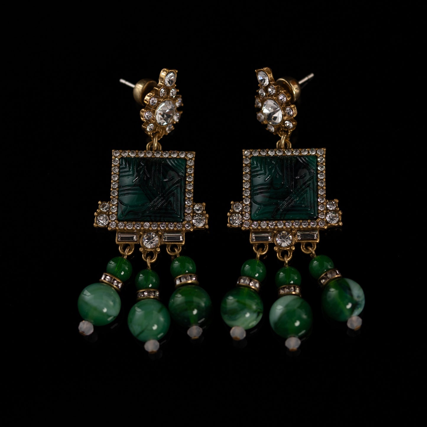 The Emerald Tassel Earrings