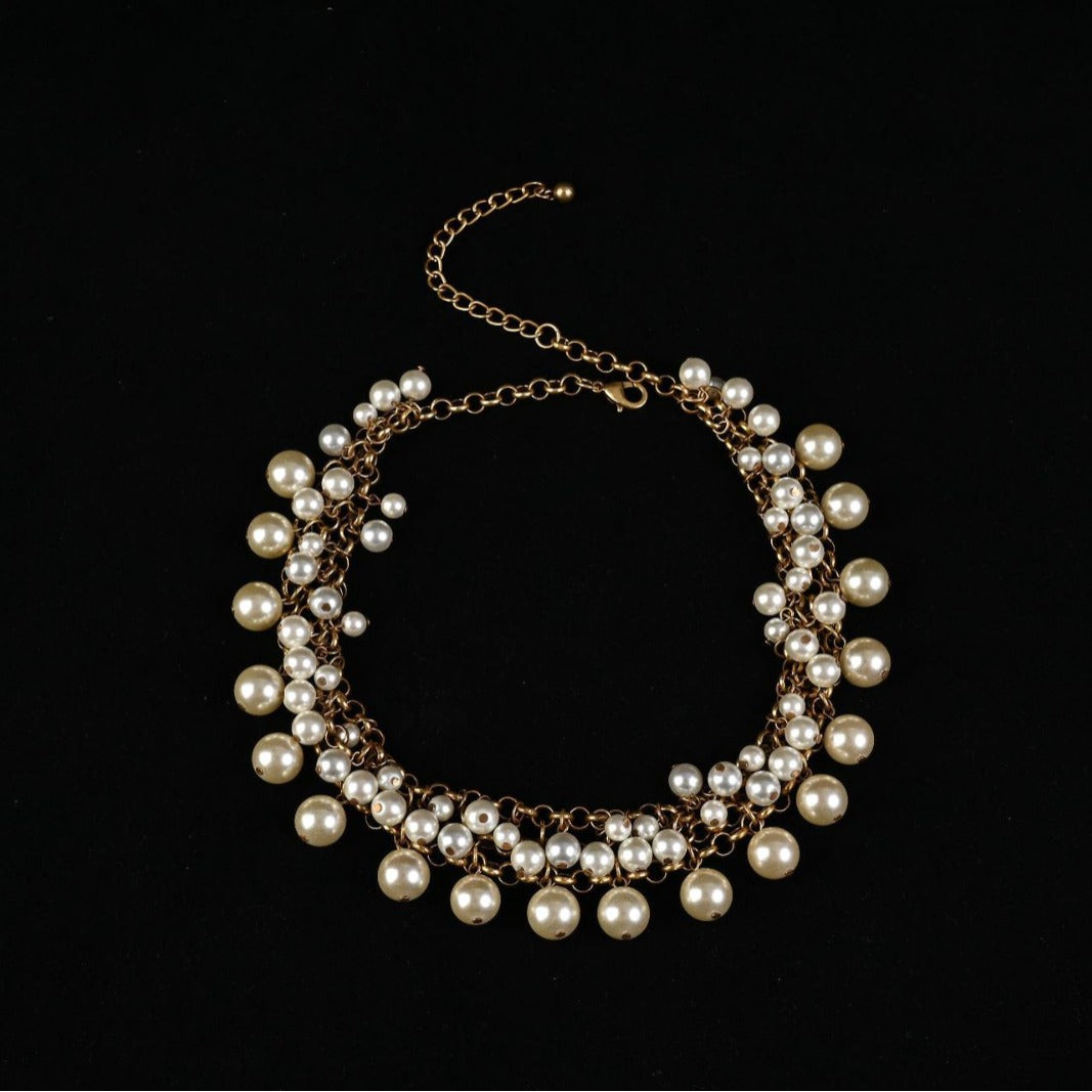 Pearl Cascade Vintage Statement Necklace