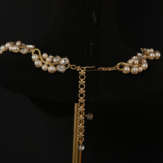 Vintage Pearl & Crystal Vine Jewelry Set
