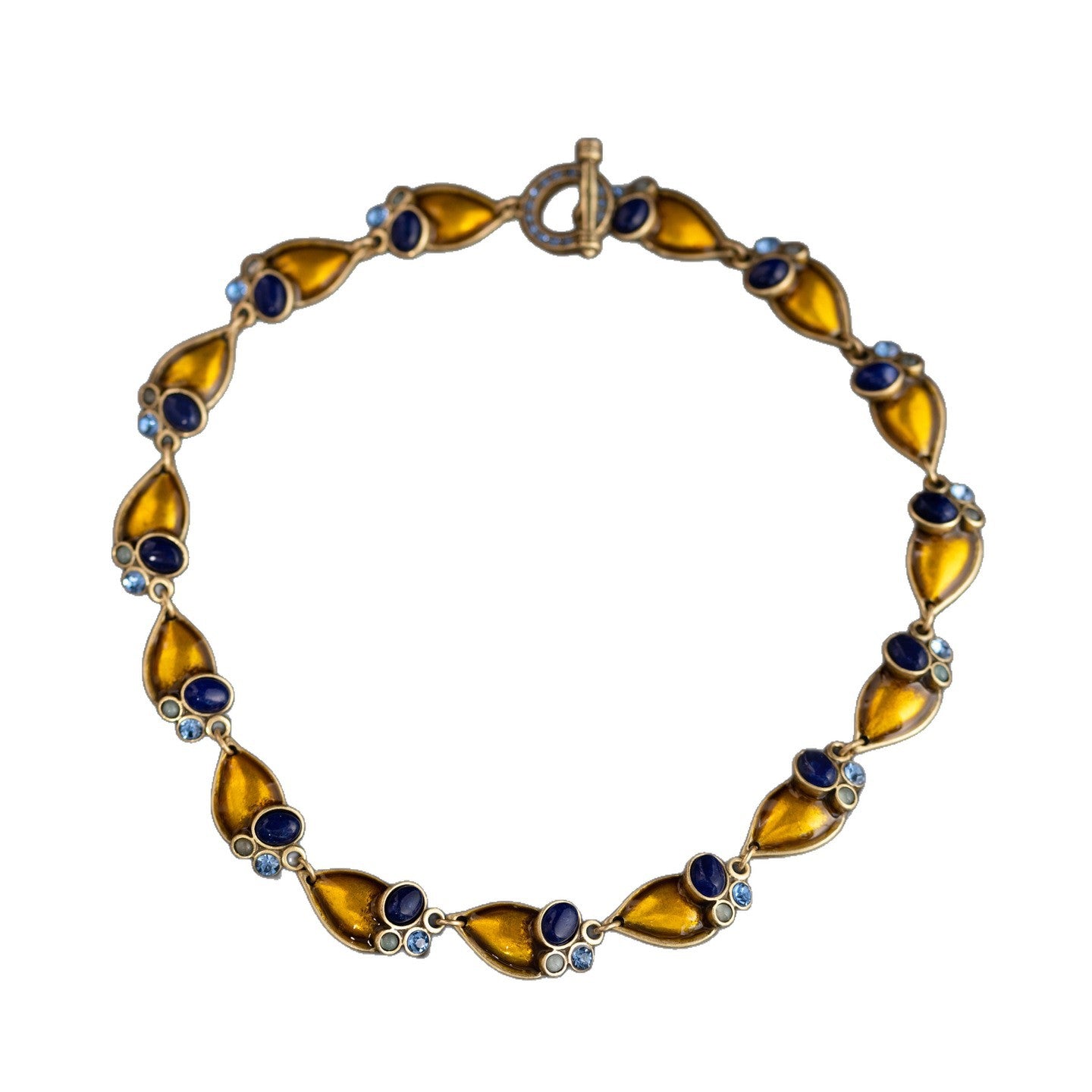 Golden Sapphire Droplet Necklace