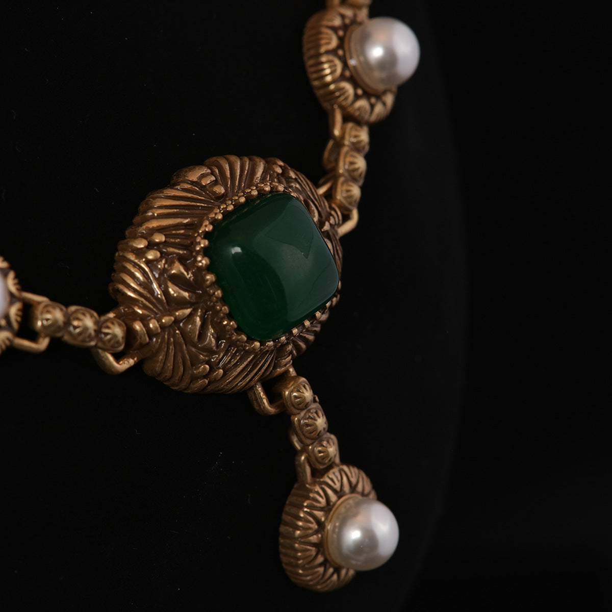 Green Natural Stone Necklace