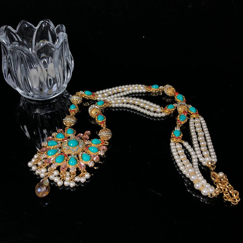 Regal Turquoise & Pearl Maharani Set