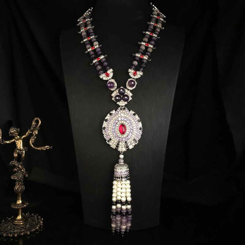 Imperial Twilight Tassel Necklace