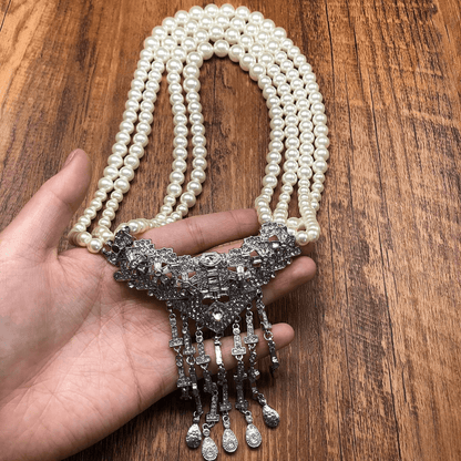 Pearl & Crystal Statement Necklace