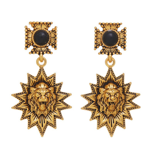 Regal 3D Lion Earrings