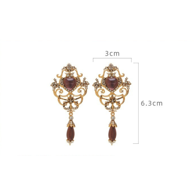 Vintage Glass & Rhinestone Earrings