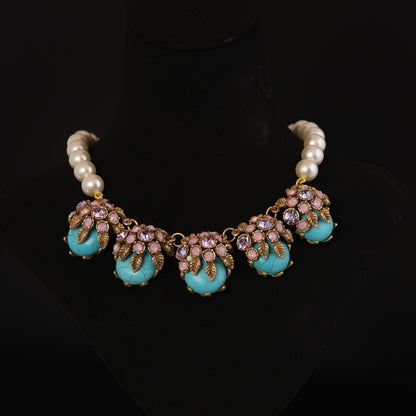 Botanical Bloom Pearl Necklace Set
