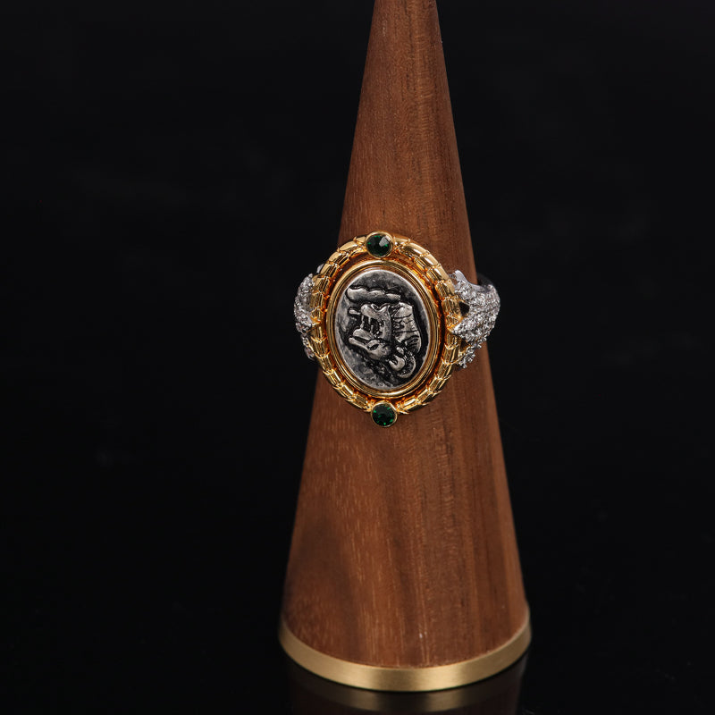 Vintage Gold Goddess Cameo Ring