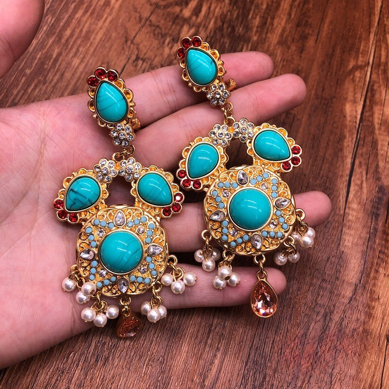 Regal Turquoise & Pearl Maharani Set