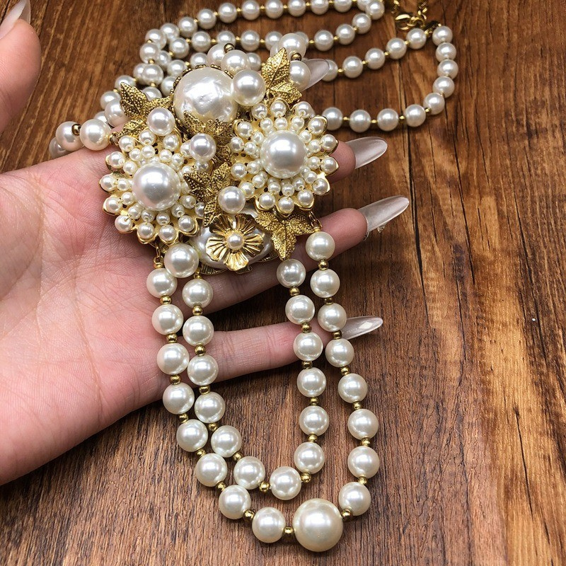 Royal Pearl Blossom Necklace Set