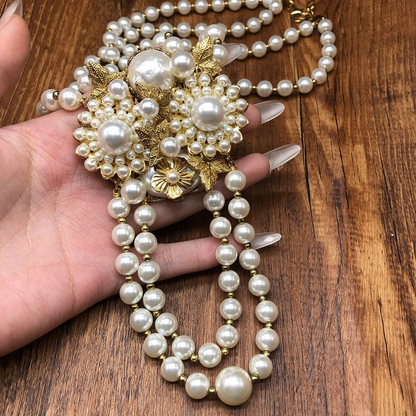 Royal Pearl Blossom Necklace Set