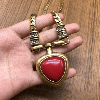 Golden Red Stone Jewelry Set