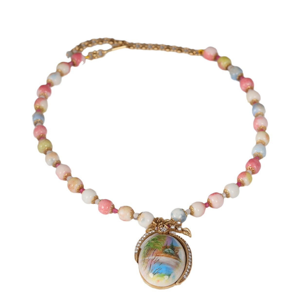 Multicolor Landscape Pendant Necklace