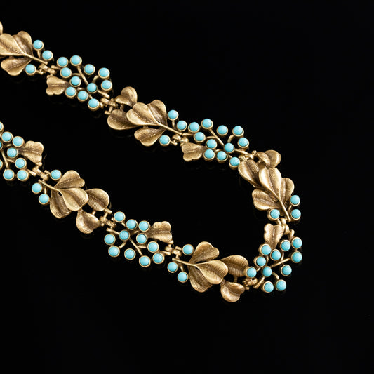 Vintage Turquoise Blossom Necklace