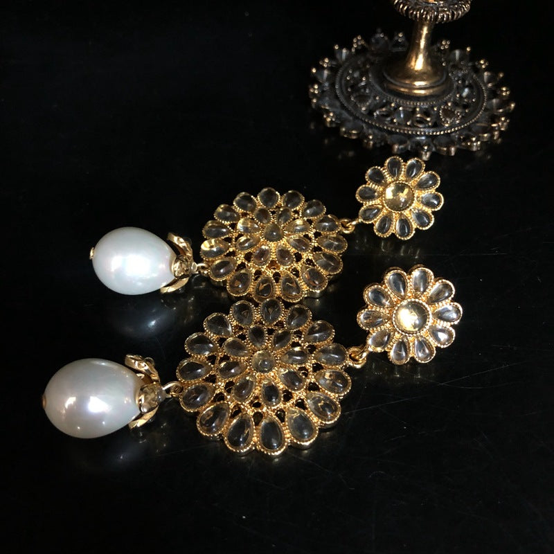 Baroque Golden Pearl Statement Se