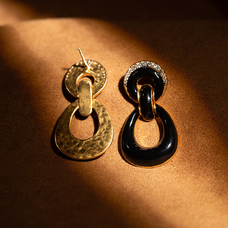 Vintage Black & Gold Earrings