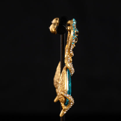Serpentine Aqua Drop Earrings