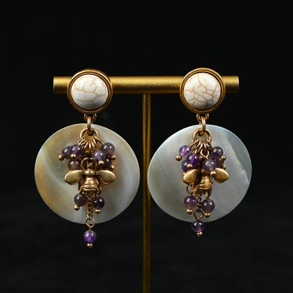 Vintage Shell Pendant Beaded Necklac