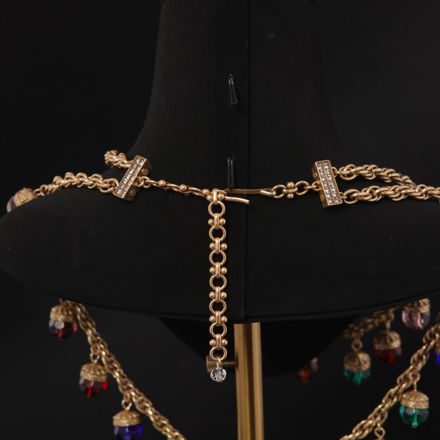 Vintage Multicolor Crystal Drop Necklac