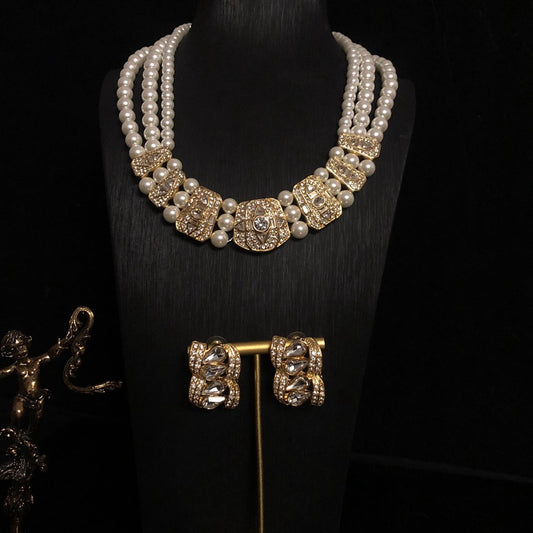 Whispers of Victoria — Vintage Pearl & Crystal Set