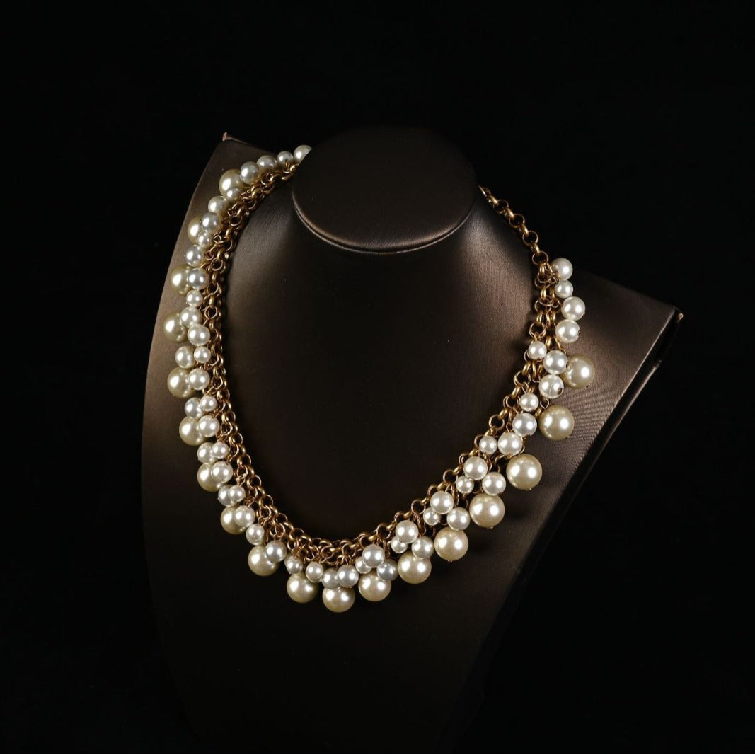 Pearl Cascade Vintage Statement Necklace