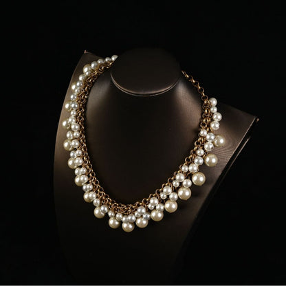 Pearl Cascade Vintage Statement Necklace