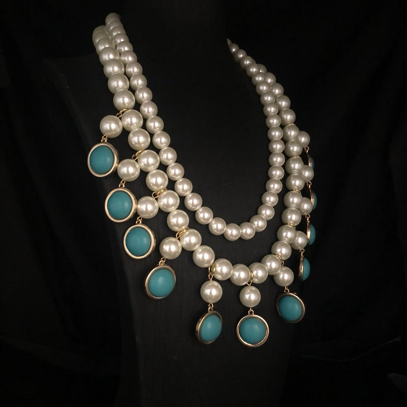 Vintage Pearl Cascade Necklace