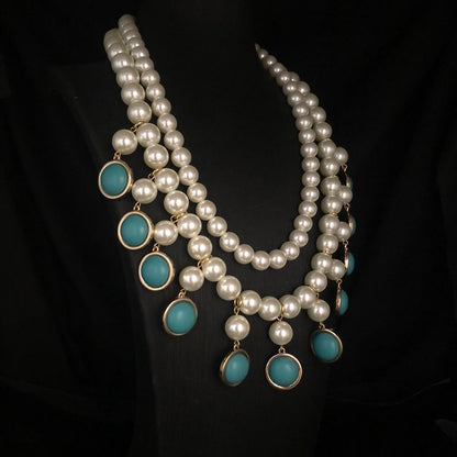 Vintage Pearl Cascade Necklace