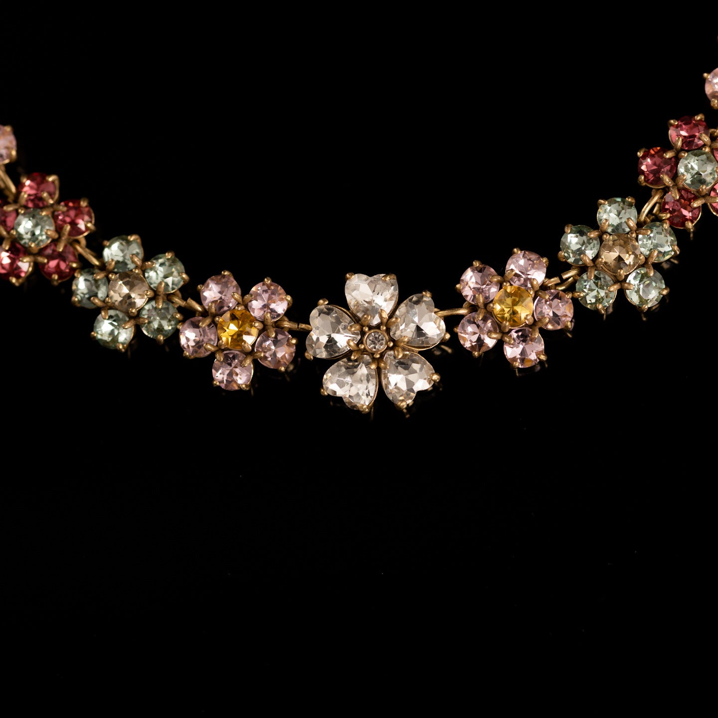 Crystal Blossom Statement Necklace