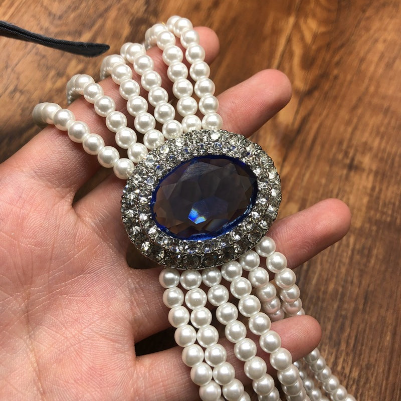 The Royal Pearl & Sapphire Collar Necklace