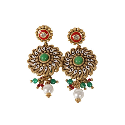 Vintage Sunburst Gemstone Earrings