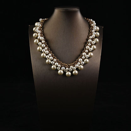 Pearl Cascade Vintage Statement Necklace