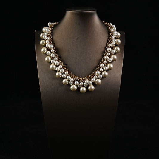 Pearl Cascade Vintage Statement Necklace