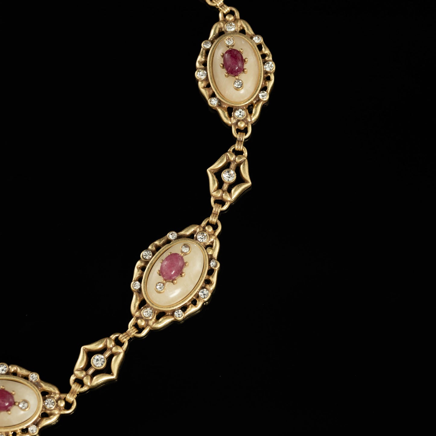 Vintage Ruby Cameo Royal Necklace