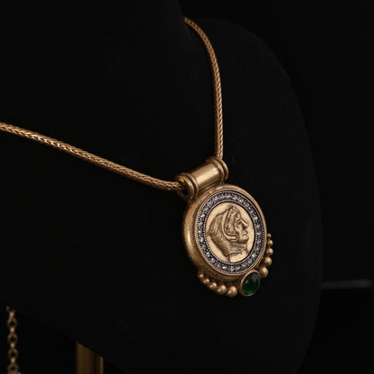 Emerald Coin Pendant Necklace