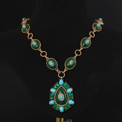 Mediterranean Teardrop Pendant Necklace