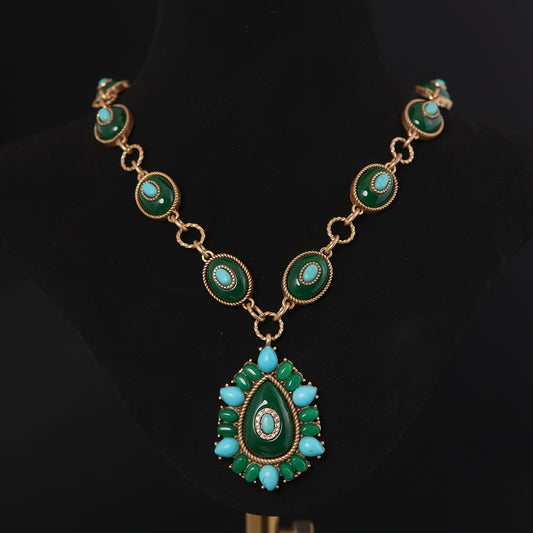 Mediterranean Teardrop Pendant Necklace